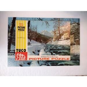 Tuco Triple Thick Interlocking Puzzle Winter Scene Germany Vintage Wood Fiber